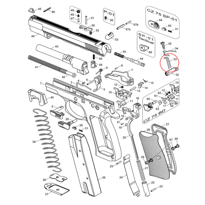 Eemann Tech Competition Magazine Catch Release Spring (-10% POWER) for CZ