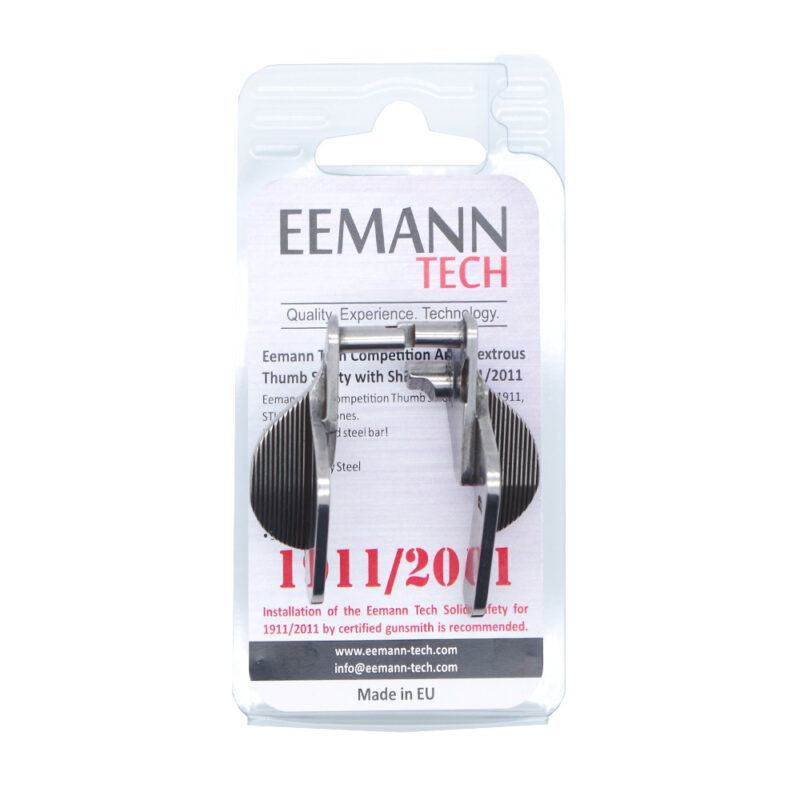 Eemann Tech HQ "Stainless Steel" Competition Thumb Safety with Shields for 1911/2011