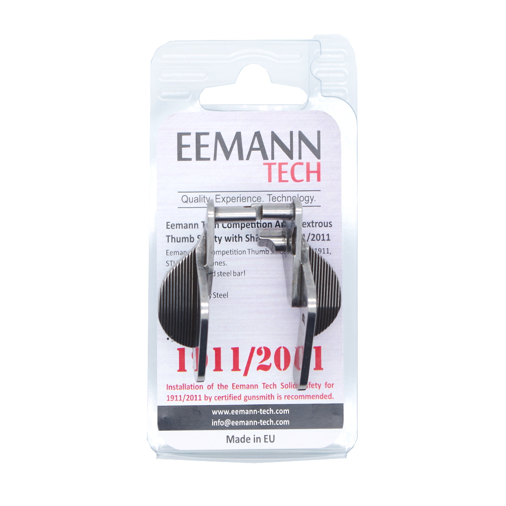 Eemann Tech HQ "Stainless Steel" Competition Thumb Safety with Shields for 1911/2011 - Image 14