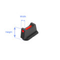 Eemann Tech Front Sight for CZ 75, CZ SHADOW 2, Checkered with 1mm Fiber Optics Rod