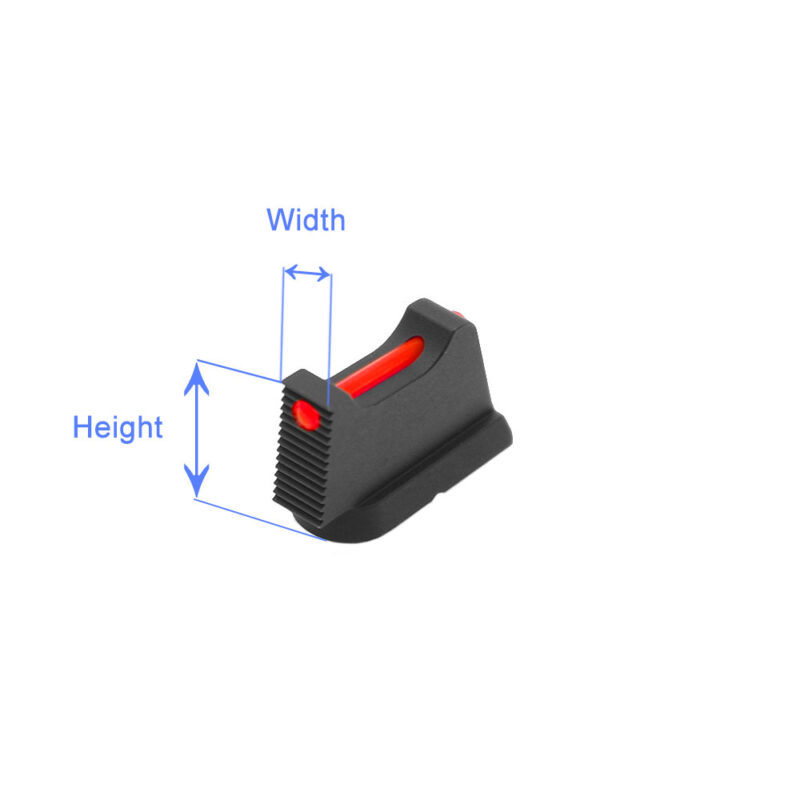Eemann Tech Front Sight for CZ 75, CZ SHADOW 2, Checkered with 1mm Fiber Optics Rod