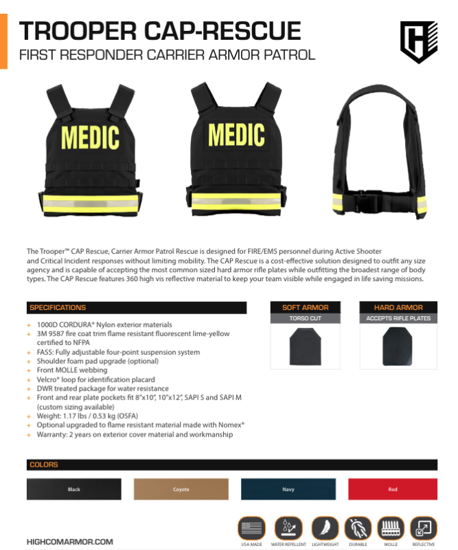 FIRE-MEDIC Velcro ID Placard