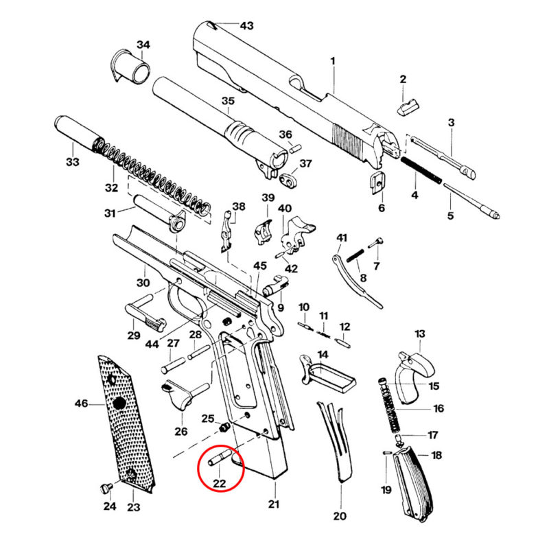 Eemann Tech Mainspring Housing Pin for 1911