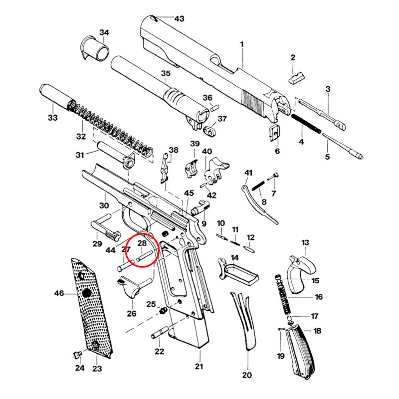 Eemann Tech Sear Pin for 1911/2011 and clones.