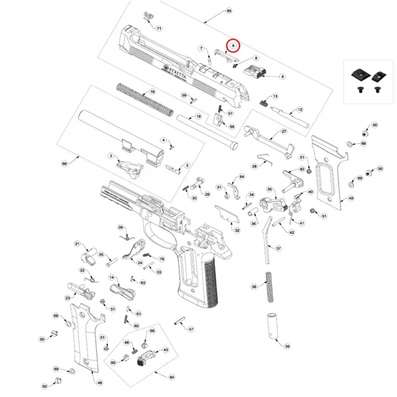 OEM Beretta 90 / 92 / 98 Type D Extractor - Image 4