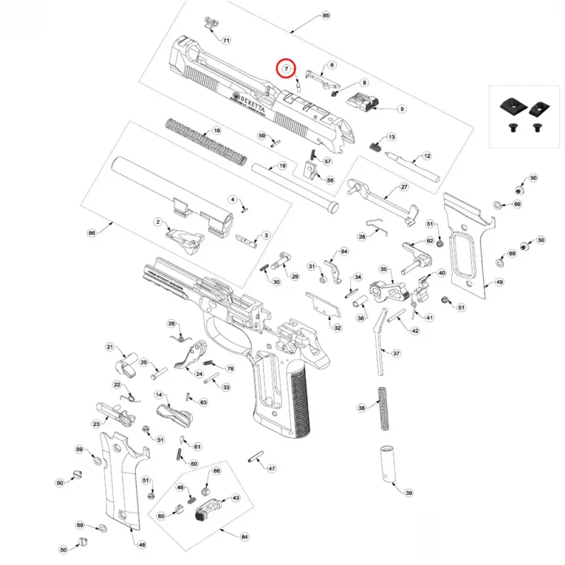 OEM Beretta 92 / 96 / 98 Extractor Pin - Image 4