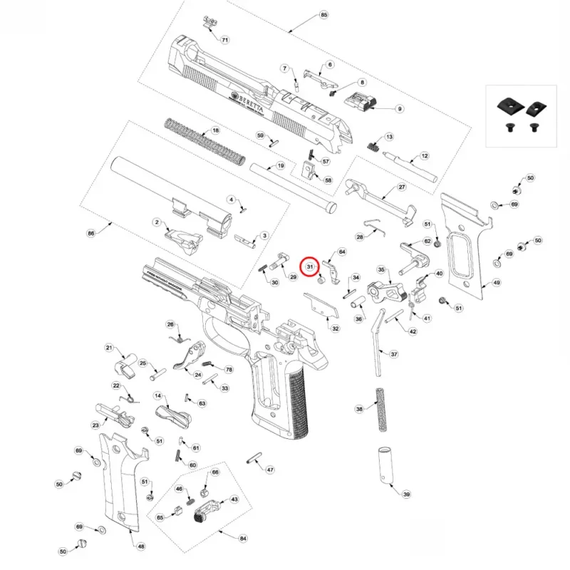 OEM Beretta 92 / 96 / 98 Spacer - Image 4