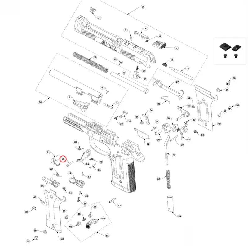 OEM Beretta 92 / 96 / 98 Trigger Pin - Image 4