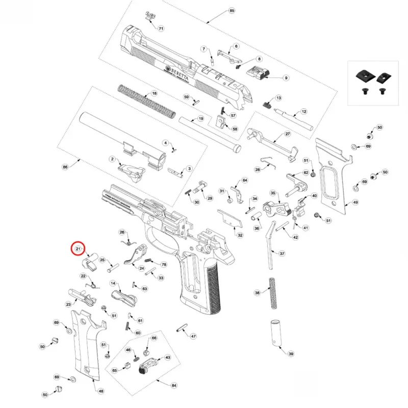OEM Beretta 92 Series Performance Disassembly Lever - Image 4