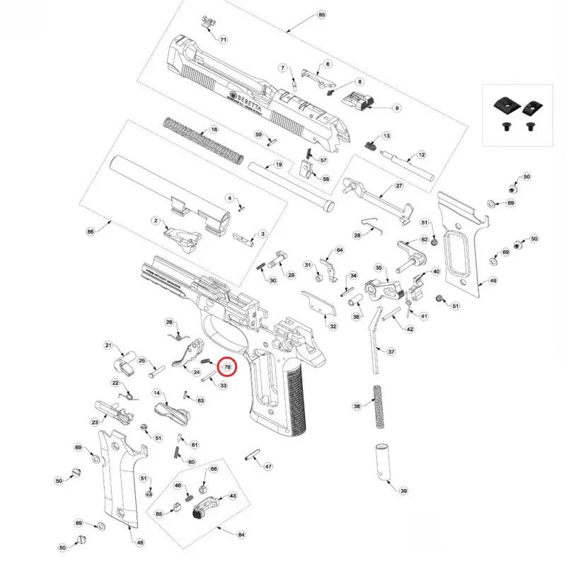 OEM Beretta 92X Performance Trigger Adjustment Screw - Image 4