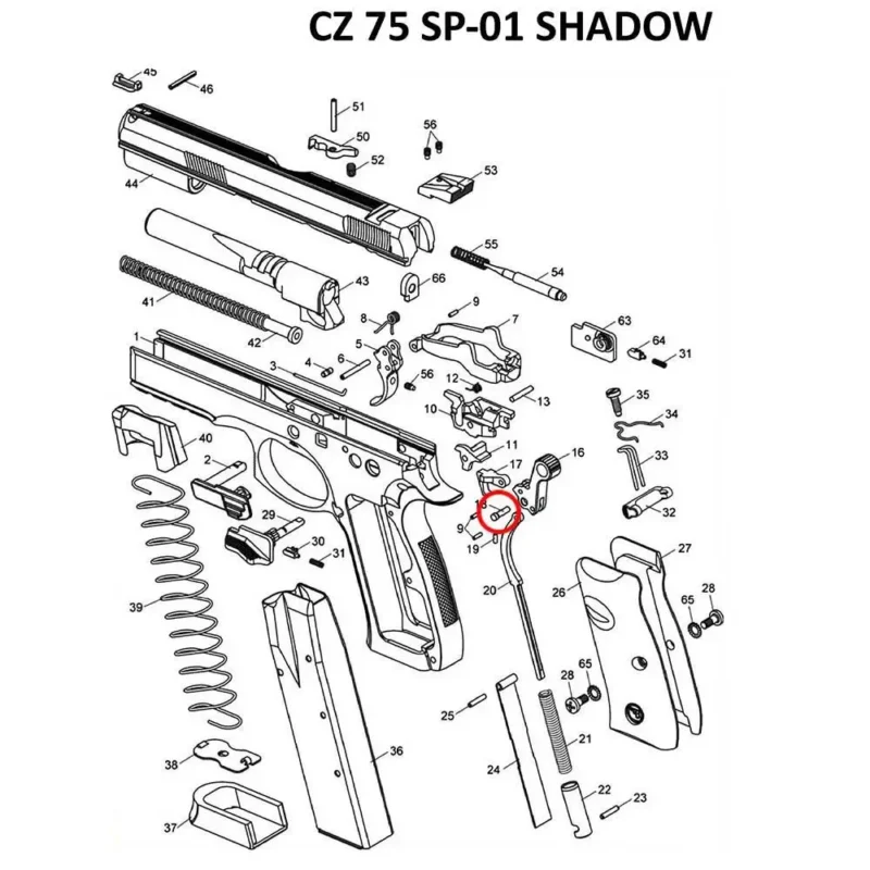 OEM CZ 75 SP-01 / Shadow2 / TS Hammer Pin - Image 4