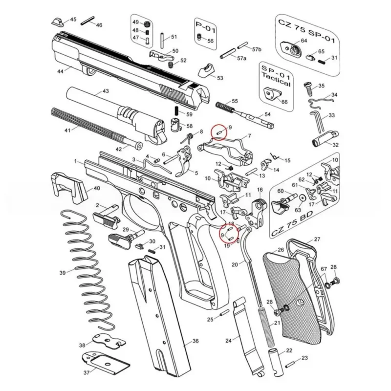 OEM CZ 75 Trigger And Hammer Pin - Image 4